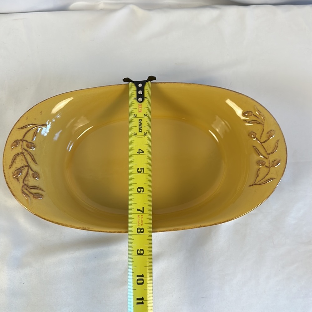 Cerutil Stoneware Oval Serving Bowls Mustard Yellow Portugal - Picture 9 of 9